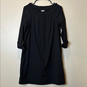 Pre-owned J. Jill Black Gathered Neckline Dress Size XS